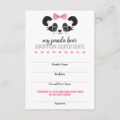 パンダ熊ピンク動物の友人ゲームカードを採用 エンクロージャーカード (正面)