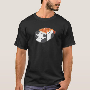 パンダ男性へ寿司の女が日本のかわいい Tシャツ
