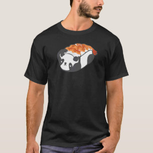 パンダ男性へ寿司の女が日本のかわいい Tシャツ