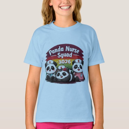 パンダ看護師チーム 2026年卒業Tシャツ Tシャツ (正面)