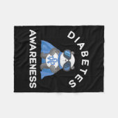 パンダ糖尿病型1型糖尿病認識度サポートK フリースブランケット (正面(横))