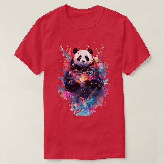パンダ絵を描 Tシャツ (デザイン正面)