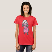 パンダ美容師ハサミコーム Tシャツ (正面フル)