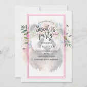 パンダ花水彩色 招待状 (正面)