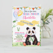 パンダ誕生日の招待1st最初の誕生日パーティー 招待状 (スタンド正面)