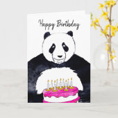 パンダ誕生日カード カード (黄色い花)