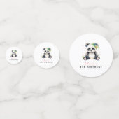 パンダ誕生日招待状パンダガール誕生日 コンフェッティ (裏面)