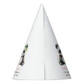 パンダ誕生日招待状パンダガール誕生日 パーティーハット (裏面)