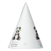 パンダ誕生日招待状パンダガール誕生日 パーティーハット (左)