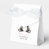 パンダ誕生日招待状パンダガール誕生日 フェイバーボックス (正面サイド)