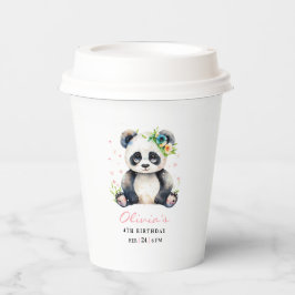パンダ誕生日招待状パンダガール誕生日 紙コップ