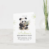 パンダ誕生日招待状パンダバースデーパーティー 招待状 (正面)