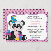 パンダ誕生日招待状 招待状 (正面/裏面)