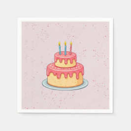 パンダ誕生日 スタンダードカクテルナプキン