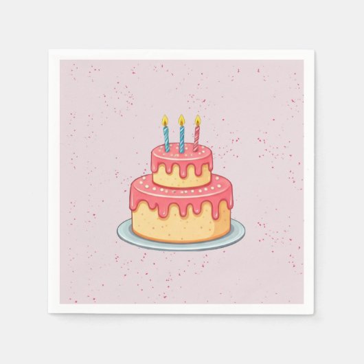 パンダ誕生日 スタンダードカクテルナプキン (正面)