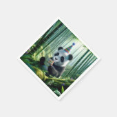 パンダ読ベアの誕生日カード スタンダードカクテルナプキン (角)