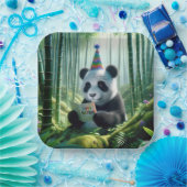 パンダ読ベアの誕生日カード ペーパープレート (パーティー)