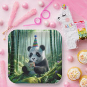 パンダ読ベアの誕生日カード ペーパープレート (パーティー)