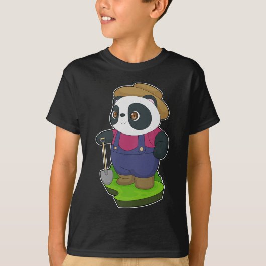 パンダ農家のシャベル Tシャツ (正面)