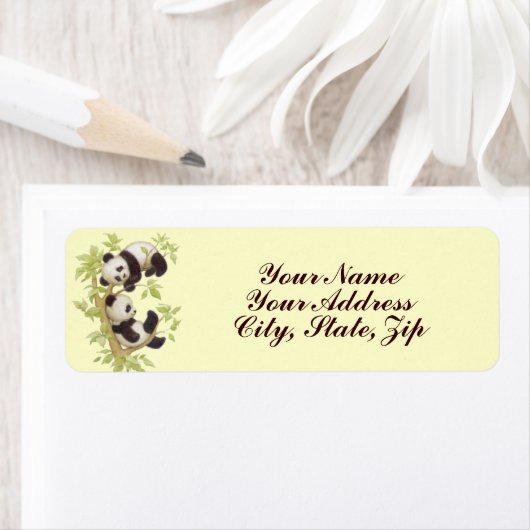 パンダ遊の木に ラベル (インサイチュ)