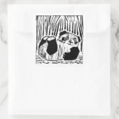 パンダ遊スクエアステッカー、光沢 スクエアシール (バッグ)