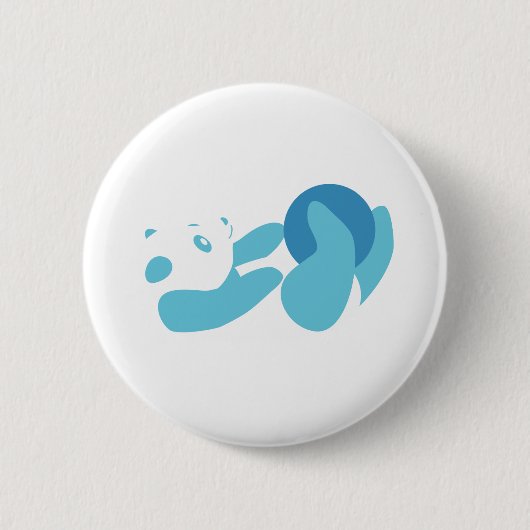 パンダ遊ズ（青） 缶バッジ (正面)