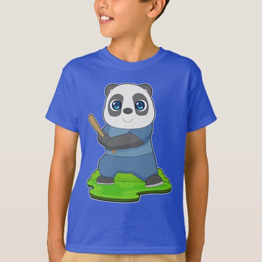 パンダ野球こうもり Tシャツ (正面)