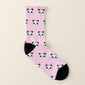 パンダ顔かわいいピンクパターン ソックス (左内側)