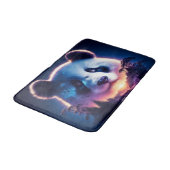 パンダ顔とシュールレアの森と夕日 バスマット (アングル)