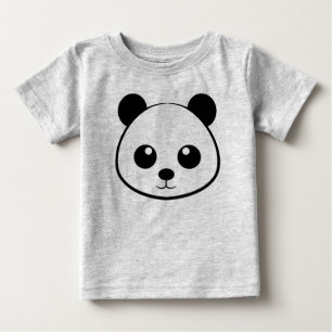 パンダ顔スケッチ ベビーTシャツ