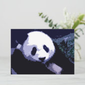 パンダ顔ポップ・アートのアート招待状 招待状 (スタンド正面)
