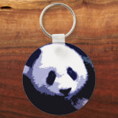 パンダ顔ポップ・アートのアート キーホルダー (正面)