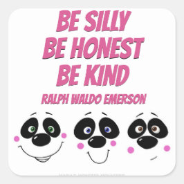 パンダ顔、ステッカー スクエアシール