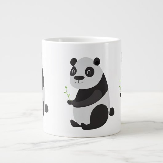パンダ食べのタケノコ ジャンボコーヒーマグカップ (正面)