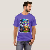 パンダ食べのチーズバーガー Tシャツ (正面フル)