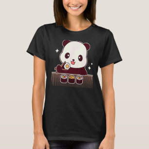 パンダ食べの寿司かわいいパンダのクマ Tシャツ