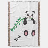 パンダ食べの竹のパーソナライズ スローブランケット (正面縦)