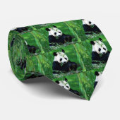 パンダ食べの葉 ネクタイ (ロール)