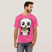 パンダ食べラーメンかわいいかわいい麺 Tシャツ (正面フル)
