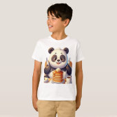 パンダ食べーパンケーキ。 Tシャツ (正面フル)