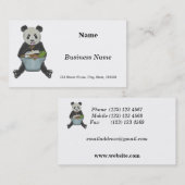 パンダ食べ物ーの麺のボール 名刺 (正面/裏面)