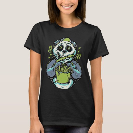 パンダ食べ竹ヘルシー Tシャツ (正面)