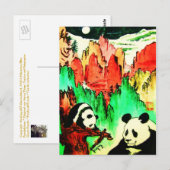 パンダ04 * Panda-Kunst-Postkarte * Panda-Postkarte ポストカード (正面/裏面)