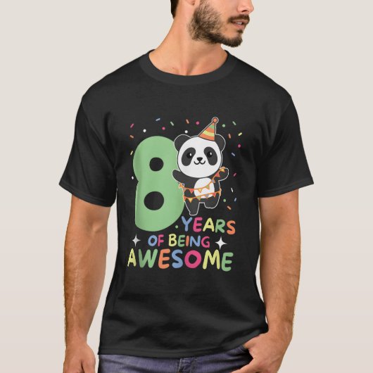 パンダ8頭 Tシャツ (正面)