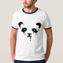 パンダ インクドリップ グラフィック メンズTシャツ