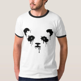 パンダ インクドリップ グラフィック メンズTシャツ Tシャツ