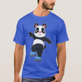 パンダ インラインスケート インラインスケート スポーツ Tシャツ (正面)
