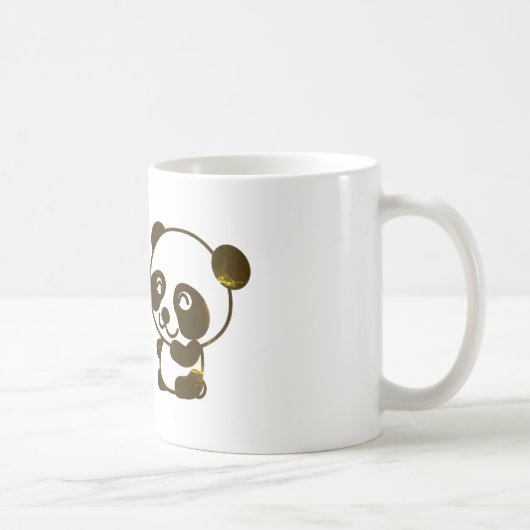 パンダ、クマ、自然 コーヒーマグカップ (右)