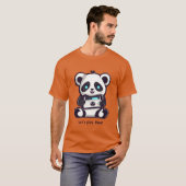 パンダ ゲーミング レトロ おもしろい Tシャツ (正面フル)