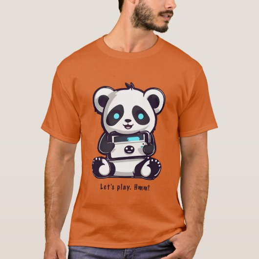 パンダ ゲーミング レトロ おもしろい Tシャツ (正面)